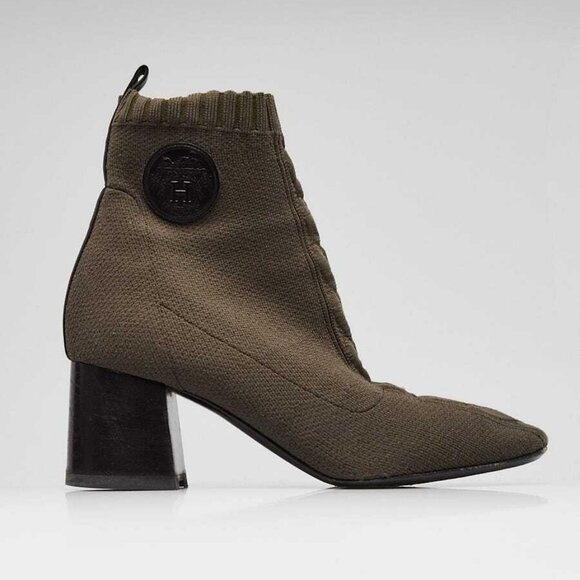 Hermes Green Knit Fabric Volver 60 Ankle Boots Size 9/39.5 - Picture 4 of 5